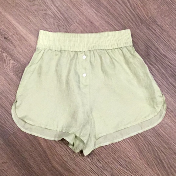 NWOT ZARA Fillsens High Waist Pistachio Lime Green Tencel Bloomer Shorts sz XS - Picture 6 of 13